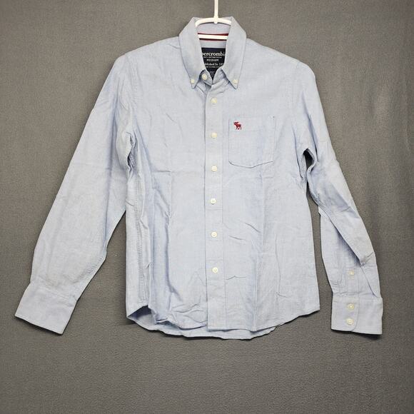 Abercrombie Shirt Boys Medium Button Up Long Sleeve Red Moose Hong Kong - Picture 1 of 10